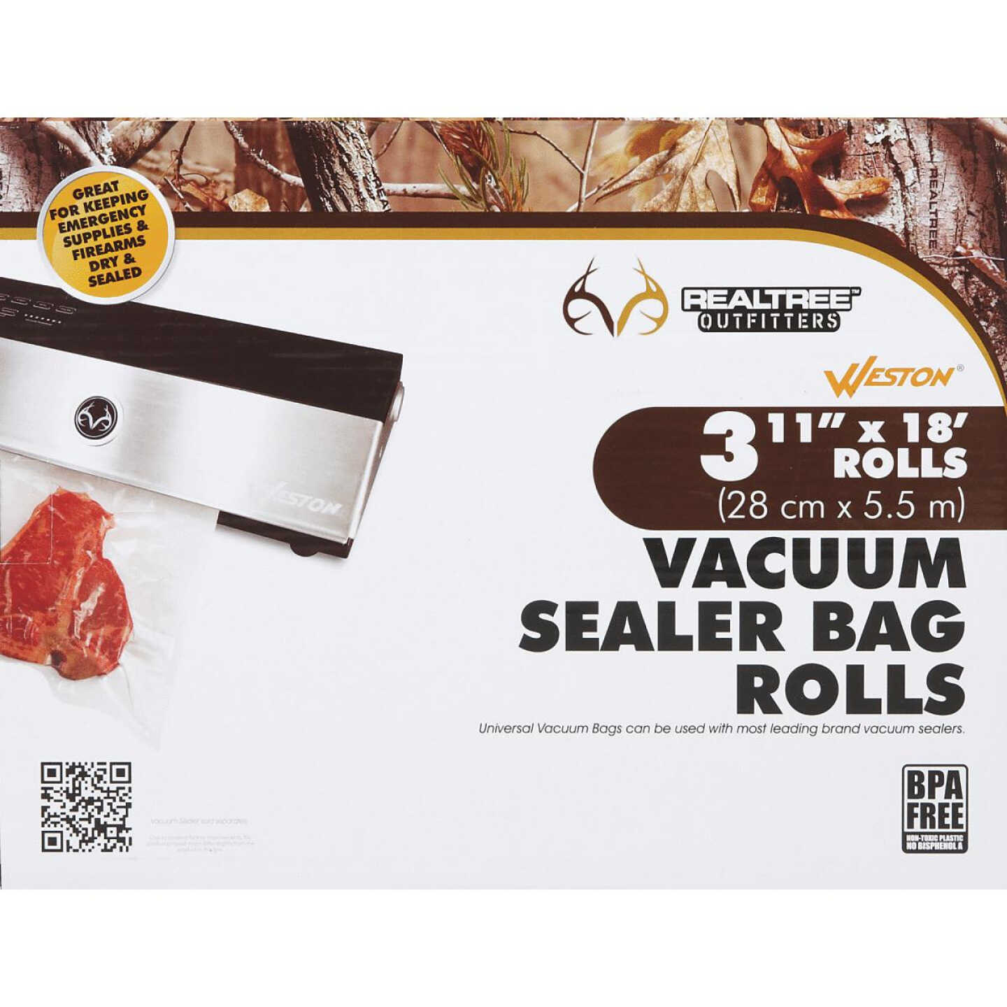 RealTree 11 In. x 18 Ft. Gallon Vacuum Sealer Bag Roll (3 Pack) - Carr  Hardware